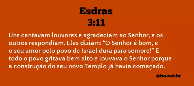 Esdras 3:11 NTLH