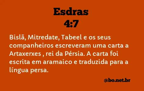 Esdras 4:7 NTLH