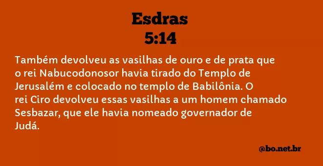 Esdras 5:14 NTLH
