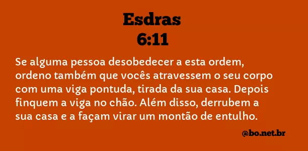 Esdras 6:11 NTLH