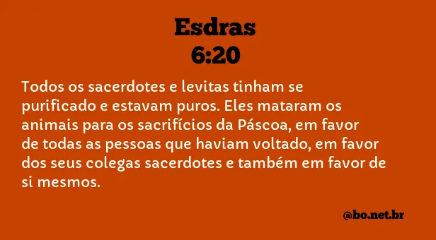 Esdras 6:20 NTLH