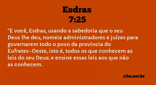 Esdras 7:25 NTLH