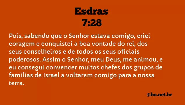 Esdras 7:28 NTLH
