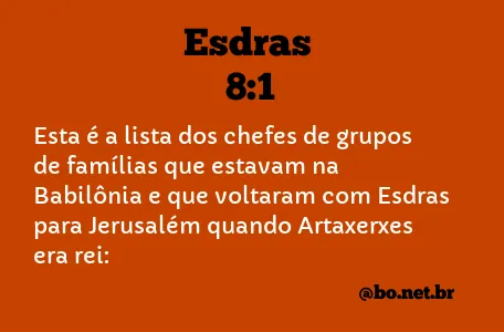 Esdras 8:1 NTLH