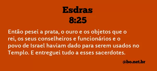 Esdras 8:25 NTLH