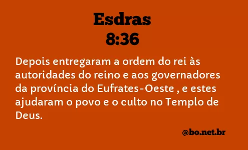 Esdras 8:36 NTLH