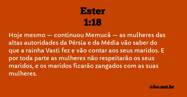 Ester 1:18 NTLH