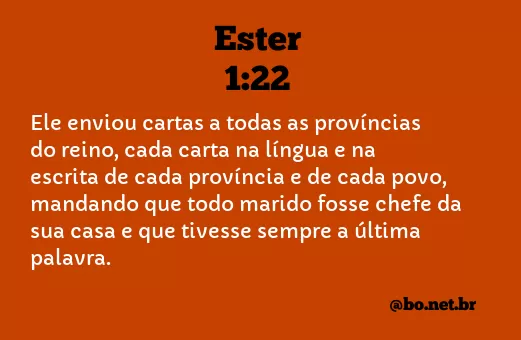 Ester 1:22 NTLH