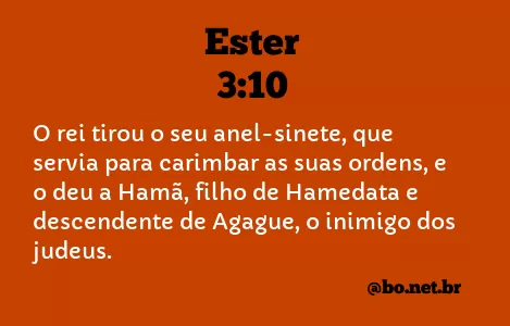 Ester 3:10 NTLH