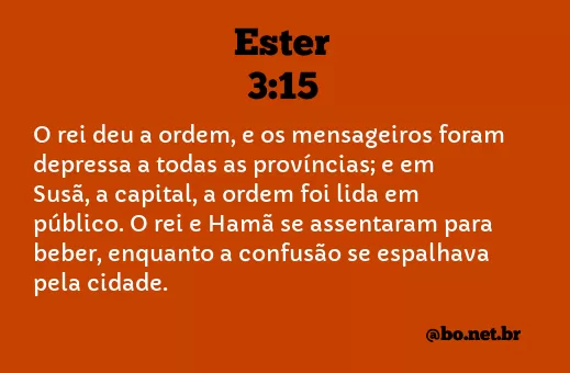 Ester 3:15 NTLH