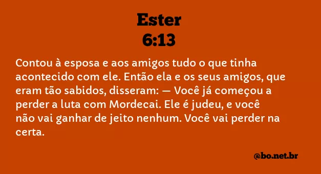 Ester 6:13 NTLH