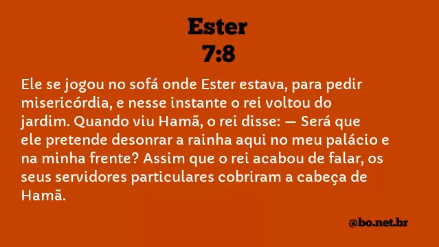 Ester 7:8 NTLH