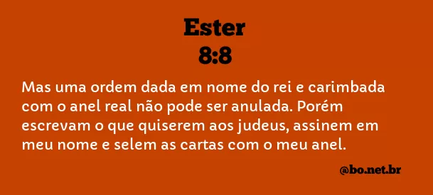 Ester 8:8 NTLH