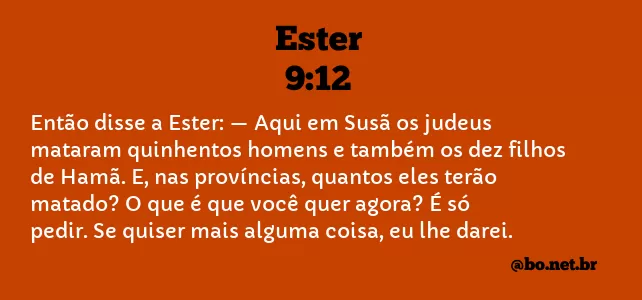Ester 9:12 NTLH