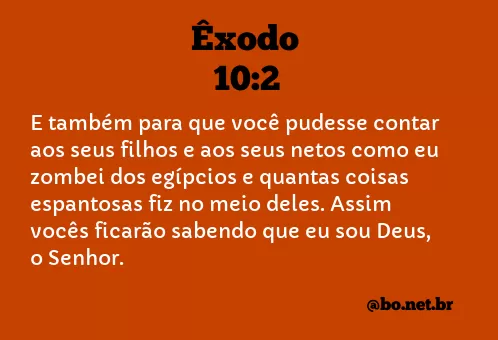 Êxodo 10:2 NTLH