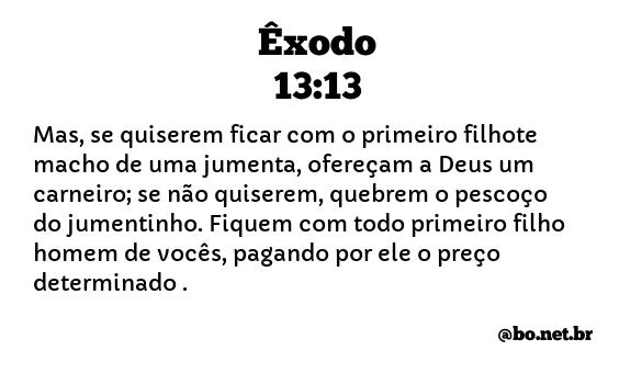 Êxodo 13:13 NTLH