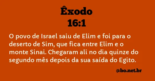 Êxodo 16:1 NTLH