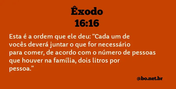 Êxodo 16:16 NTLH