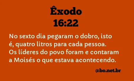 Êxodo 16:22 NTLH