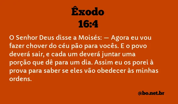 Êxodo 16:4 NTLH