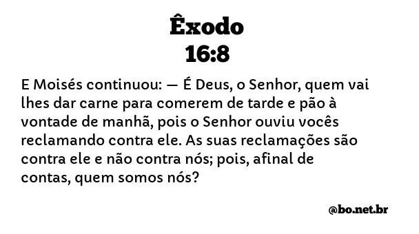 Êxodo 16:8 NTLH