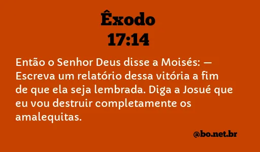 Êxodo 17:14 NTLH