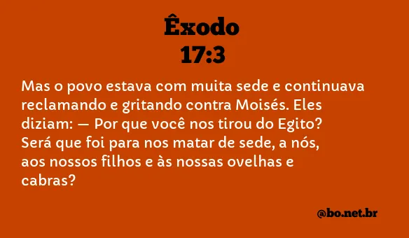 Êxodo 17:3 NTLH