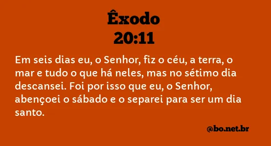 Êxodo 20:11 NTLH