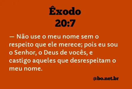 Êxodo 20:7 NTLH