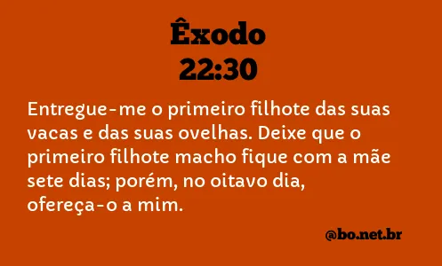 Êxodo 22:30 NTLH