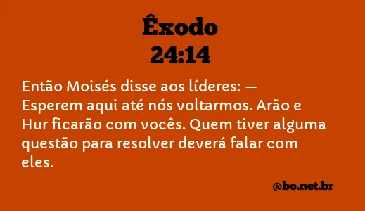 Êxodo 24:14 NTLH