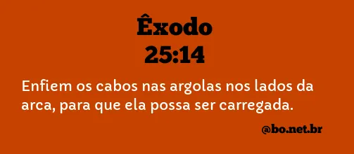 Êxodo 25:14 NTLH