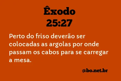 Êxodo 25:27 NTLH