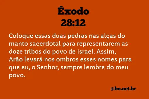 Êxodo 28:12 NTLH