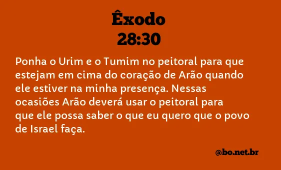 Êxodo 28:30 NTLH