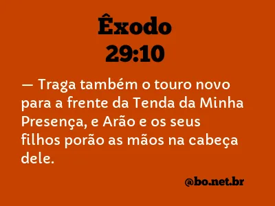 Êxodo 29:10 NTLH