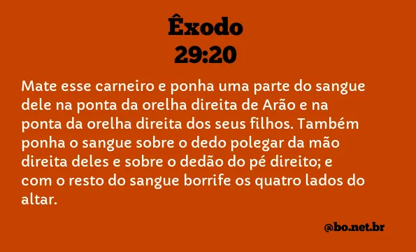 Êxodo 29:20 NTLH