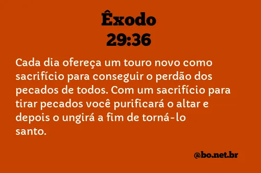 Êxodo 29:36 NTLH