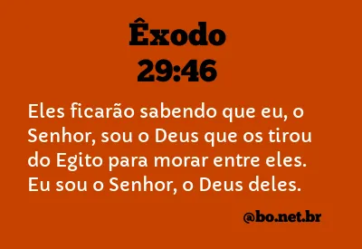 Êxodo 29:46 NTLH