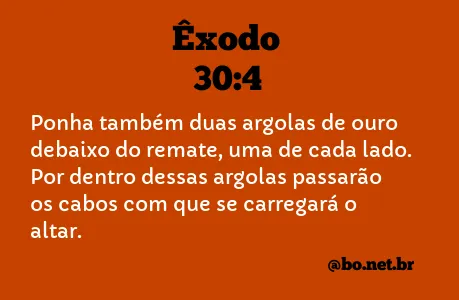 Êxodo 30:4 NTLH