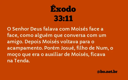 Êxodo 33:11 NTLH