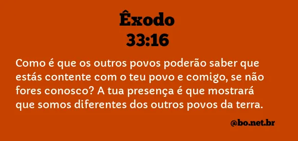 Êxodo 33:16 NTLH