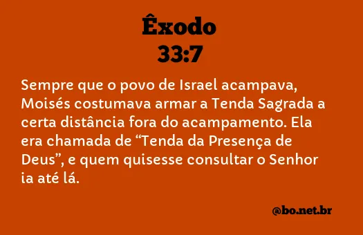 Êxodo 33:7 NTLH