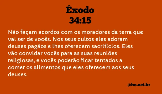 Êxodo 34:15 NTLH