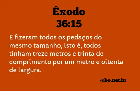 Êxodo 36:15 NTLH