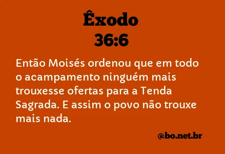 Êxodo 36:6 NTLH