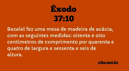 Êxodo 37:10 NTLH