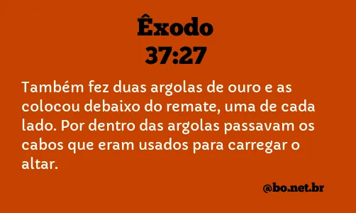 Êxodo 37:27 NTLH