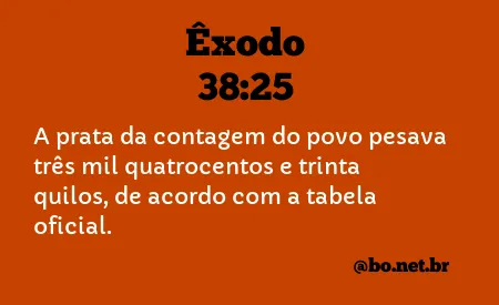 Êxodo 38:25 NTLH