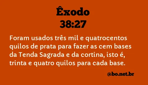 Êxodo 38:27 NTLH